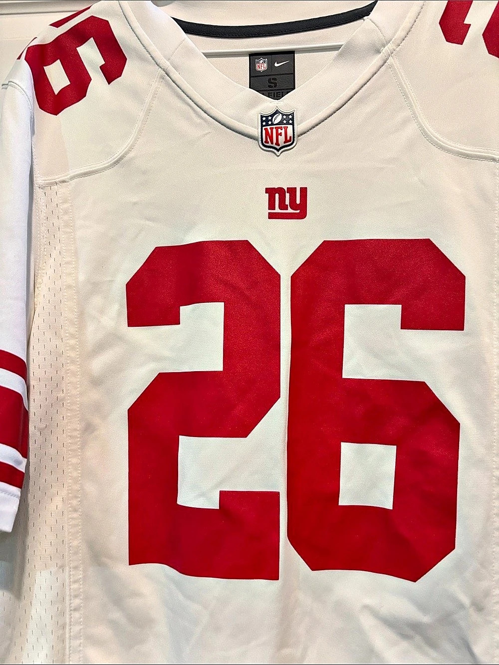 Nike Saquon Barkley New York Giants Nike White Game Jersey White & Red Small